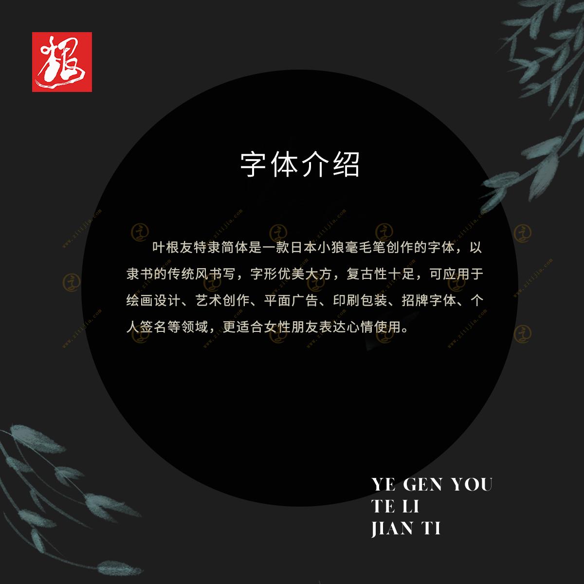 The official script element font, Ye Genyou Te Li Simplified has a rare high-level sense
