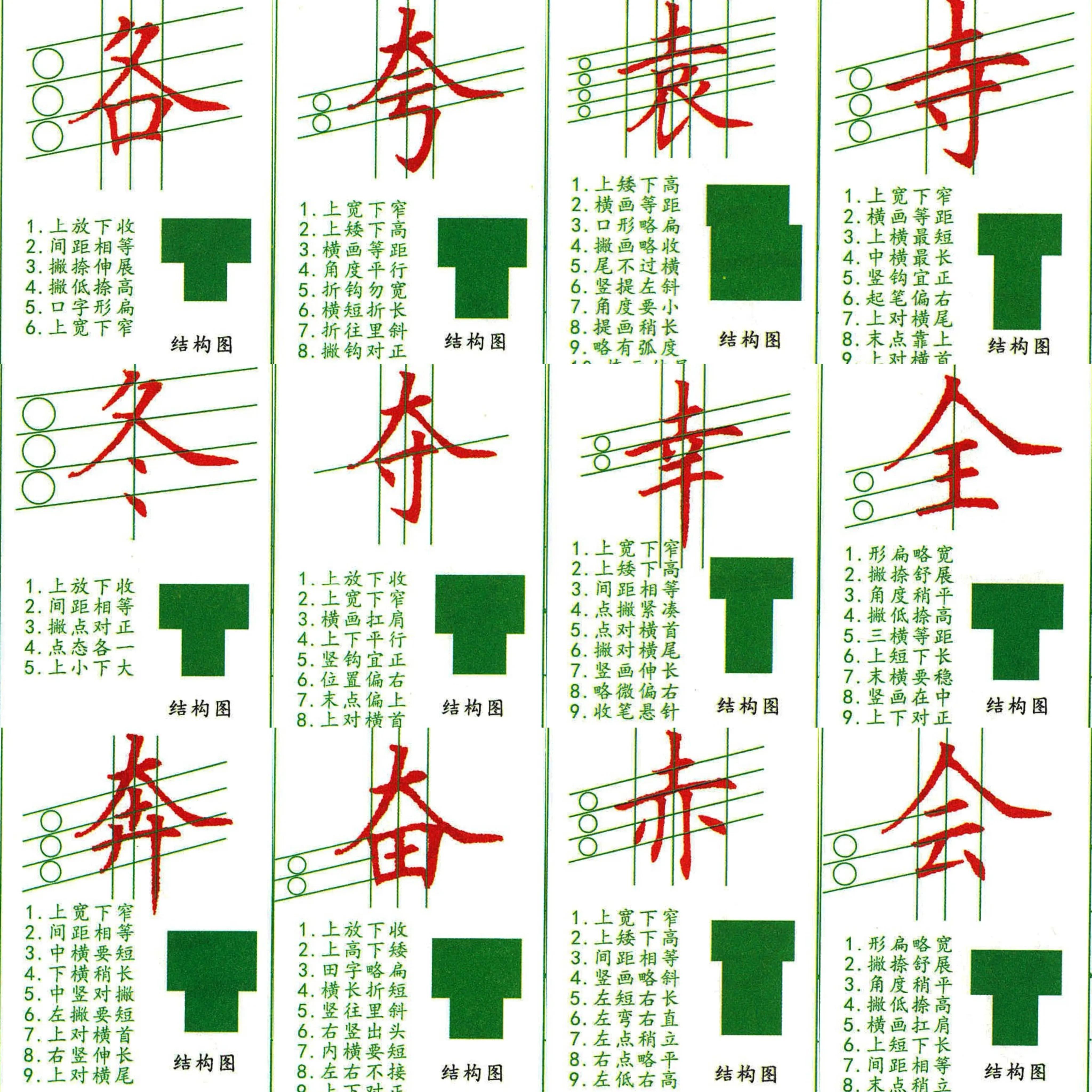 Green rice-shaped regular script copybook|Electronic version can be printed